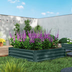 Outsunny Galvanized Raised Garden Bed, 4' x 4' x 1' Metal Planter Box, for Growing Vegetables, Flowers, Herbs, Succulents, Green