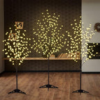 Lightshare Set of 3 LED Cherry Blossom Trees, 4FT 5FT and 6FT Lighted Artificial Trees for Decoration Inside and Outside, Home Patio Wedding Festival Christmas Decor