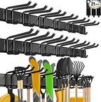 klasit Garage Wall Organizer,21Pack Carries 1200 lbs,Garden Tool Organizer 99in With Large Storage Space,Easy Assembly, Sturdy Design,for Efficient Tool Storage Garage Organization
