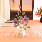Crocheted Potted Plants, Hand-Woven Lotus Flowers, Knitted Lotus Flowers, Home Office Ornaments, Gifts for Mother, Family and Friends, Graduation Anniversary, Wedding Decorations (Purple)