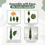 5 Feet Outdoor Artificial Topiary Cedar Tree, Set of 2 UV Resistant Potted Faux Cedar Trees for Outdoors and Indoors, Decorative Fake Shrubs Topiary Trees for Home Living Room Front Door Decor