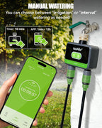 RAINPOINT Bluetooth Water Timer for Garden Hose, Smart Hose Timer 2 Outlet(Not Hub), Wireless Sprinkler Watering Timer with Rain Delay, Automatic Irrigation System for Lawns and Yard