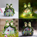 Nacome Solar Garden Outdoor Statues Frog with Succulent and 7 LED Lights - Lawn Decor for Patio, Balcony, Yard Ornament for Mom Grandma Women