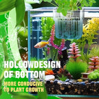 Dandat 8 Pcs Clear Acrylic Aquarium Plant Holder with Hooks Top Aquarium Plant Hanging Fish Tank Cup Pots Aquascape Decoration for Aquaponic Cultivation Water Feature Decoration