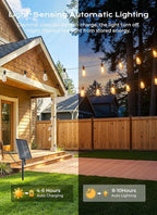 Brightown 52FT Solar String Lights Outdoor Waterproof, Patio Lights with Remote and 15+1 LED Shatterproof Bulbs, Dimmable & Timable, 3 Light Modes, Solar Lights Outdoor for Yard Garden Camping Party
