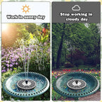 Yzert Solar Fountain White Flower, 3.5W Glass Bird Bath Fountains Solar Power No Battery with 4 Fixed Rods & 7 Nozzles, Solar Fountain Pump for Bird Bath, Pool, Garden, Outdoor, Pond