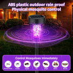 Qualirey 4 Pack Solar Bug Zapper Outdoor Waterproof Mosquito Repellent Killer Bug Zapper Lamp with LED Light for Outdoor Garden Patio Yard (Purple and Flame Light,Black)