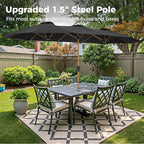 SUPERJARE 13FT Outdoor Umbrella for Patio, Double sided Pool Umbrellas with Fade Resistant Canopy, Large Table Umbrella for Deck, Market, Backyard - Black