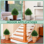 2Pack Artificial Cedar Topiary Ball Trees,16'' UV Resistant Fake Evergreen Shrubs Bushes Plants with Ground Spike Fake Plants for Outdoor Indoor Front Porch Garden
