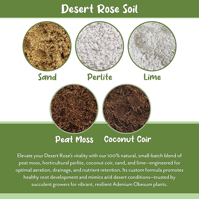 Soil Sunrise Desert Rose Potting Soil Mix (8 Quarts) Hand Blended Small Batch Soil Blend for Desert Rose Plant