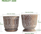 Gepege 6 Inch Ceramic Planter, Plant Pot with Drainage Holes and Saucers for Indoor Plants, Birthday for Women Mom