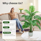 28“ Fake Plant Large Artificial Plam Tree for Indoor Room Decor,Faux Potted Plant for Home Offce Balcony Livingroom Bathroom Bedroom Outdoor Courtyard Decor