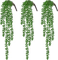 RECUTMS Artificial Succulents Hanging Plants 3pcs Fake Hanging Plants String of Pearls Faux Greenery Wall Plant Spring Summer Indoor Outdoor Home Garden Bookshelf Office Wedding Graduation Party Decor