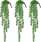 RECUTMS Artificial Succulents Hanging Plants 3pcs Fake Hanging Plants String of Pearls Faux Greenery Wall Plant Spring Summer Indoor Outdoor Home Garden Bookshelf Office Wedding Graduation Party Decor