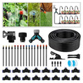 100-Foot Drip Irrigation System - 16 Copper Nozzles + T-Connectors for Gardens, Lawns, Plants, and Hydroponics - Quick-Connect Watering Kit