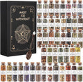Witchcraft Supplies Herbs - 45 Bottles Dried Herbs Kit for Beginners - Altar Supplies Healing Herbal Natural Herbs Crystal Spoon for Wicca, Pagan Magic Spells and Bath