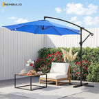 NEWBULIG 10FT Patio Umbrella, Offset Cantilever Outdoor Patio Table Umbrella, UV Protection, Fade Resistant Fabric, Easy Tilt Adjustment for Pool, Deck, Garden, Backyard