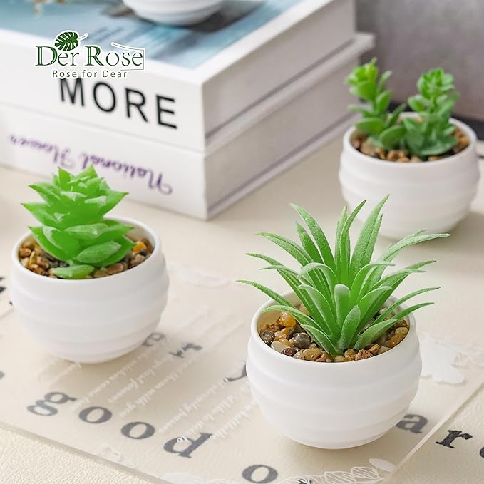 Der Rose 9 Pack Fake Plants Small Realistic Succulents Plants Artificial for Home Room Decor Indoor
