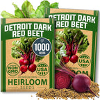HOME GROWN Carrot & Beet Seeds Bundle – 6000 Tendersweet Carrot + 1000 Detroit Dark Red Beet Seeds – 2 Pack Each – Non-GMO, Heirloom Vegetable Seeds for Outdoor Planting, High Germination