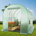 Walk-in Greenhouse, 10x7x7 FT Heavy Duty Tunnel Green House for Outdoors, Portable Green Houses for Outside, Winter Hot House with Metal Frame & Roll-up Zipper Door Screen Windows