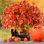 Artificial Flowers for Outdoor, UV Resistant Fake Silk Pansies Flowers, Realistic Faux Plants for Outside Indoor Porch Patio Window Box Planter Home Decor (12, Orange Red)