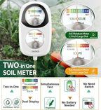 2-in-1 Moisture Meter for Plants, Soil Moisture Meter & PH Meter, Large Dual-Screen Soil Test Kit, Essential Garden Tools for Indoor/Outdoor Plant, Lawn, Farm, No Battery Needed
