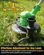 3 in 1 Cordless Weed Wacker, 21V Battery Powered Weed Eater & Brush Cutter, Electric Grass Trimmer/Edger Lawn Tool, 19000RPM Motor, 2 x 2.0Ah Batteries and Charger Included, Eco Friendly Grass Cutter