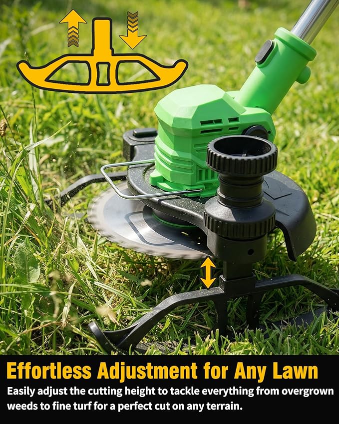 3 in 1 Cordless Weed Wacker, 21V Battery Powered Weed Eater & Brush Cutter, Electric Grass Trimmer/Edger Lawn Tool, 19000RPM Motor, 2 x 2.0Ah Batteries and Charger Included, Eco Friendly Grass Cutter
