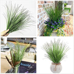 Fake Wheat Grass Plants Artificial Onion Greenery Faux Shrubs Plastic Plant Flowers Stems for Indoor Room Home Office Outdoor Decor Garden Porch Gardening Wedding Bundles DIY Decoration - 8 Pack