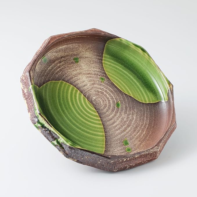 Wazakura Minoyaki Series Round Ikebana Flower Vase Made in Japan, Arrangement Pottery Supplies - Lily Pad