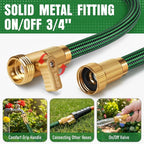 Garden Hose 50 ft NON-EXPANDABLE Water Hose, Flexible & Lightweight Kink Resistant Hybrid Hose, Leak-Proof Heavy Duty, Super Durable Fabric with 3/4" Solid Brass Connectors
