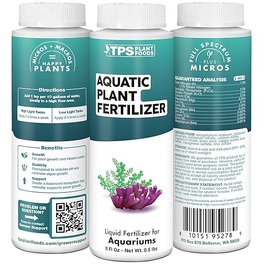 Aquatic Plant Fertilizer – Liquid Plant Food for Lush Growth, Vibrant Color & Healthy Aquarium Plants, 8 oz