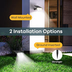 Linkind Solar Lights Outdoor Waterproof IP65, StarRay Dusk-to-Dawn Outdoor Solar Lights, 3 Lighting Modes Solar Spot Lights Outdoor for Garden, Yard, Landscape (Daylight, 2 Pack)