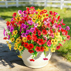 12 Pcs Artificial Flowers for Outdoors, Fake Outdoor Plastic Flowers for Outdoors UV Resistant, Fake Plants Artificial Plants Outdoor Plastic Plants, Silk Faux Spring Flowers for Outside