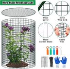 5 Pack Wire Plant Protector with Cover, 16"x12" Detachable Metal Plant Protectors Mesh, Garden Plant Protectors for Shrubs Flowers Vegetables to Keep Rabbit & Chicken Animals Out