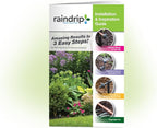 Raindrip SDGCBHP Automatic Drip Irrigation Watering Kit with Timer for Ground Cover & Flower Beds, Waters up to 200 Sq. ft, Timer with Customizable Settings & 13 GPH Half-Circle Adjustable Sprayers, Black;Galvanized Steel;Brown