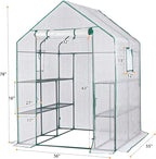 Greenhouses for Outdoors,Portable Walk in Greenhouse for Garden Plants that Need Frost Protection and Away from Pests,Animals(56"x55"x78")-White