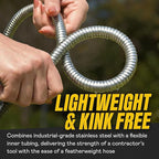 Bionic Steel 150 FT Long Garden Hose with Nozzle, 304 Stainless Steel Metal Water Hose 150ft, Flexible Hose, Kink Free, Lightweight & Durable, Crush Resistant Fitting, Easy to Coil, 500PSI- 2026 Model