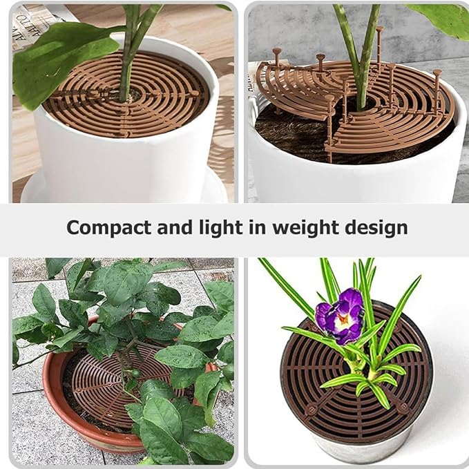 Plant Pot Cover - 5 Pieces Cuttable Planter Guard | UV Resistant Round Plant Pot Grid, Load Bearing Decorative Planter Sleeve for Indoor Gardening Moss Kitten Dog Gidding Squirrel Animal
