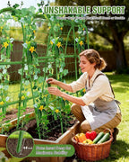 Joyhalo Cucumber Trellis for Raised Bed, U-Shape Garden Trellis for Climbing Plants Outdoor, 51 * 35 * 48in Metal Arch Vegetables Trellis, Plant Support for Vegetable Vine Pea Bean Tomato