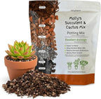 Molly's Succulent Mix - Premium Gritty Soilless Potting Mix for Succulents, Cactus and Bonsai - Contains Akadama, Hyuga, Bark Fines, Pumice, Lava Rock, Mycorrhizae 5 Dry Quarts