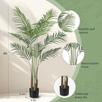 Artificial Palm Tree 4ft Tall Fake Palm Tree Indoor Decor Faux Tropical Areca Floor Plant in Pot, Artificial Silk Plant for Home Office Living Room Decor Indoor
