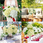 ZYTUYO 3PCS Cream Hydrangeas Artificial Flower 21" Real Touch Faux Latex Fake Hydrangeas Silk Bouquet for Home Kitchen Living Room Spring Table Office Wedding Party Arrangement