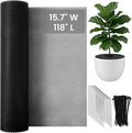 Plant Pot Grid Set, 15.7" W x 118" L Indoor Plant Protector from Cats, Pot Soil Cover Protector from Animals with Stakes & Zip Ties for Garden Balcony, Fits Different Pot Sizes(Black)