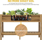 DWVO 48x18x30in Raised Garden Bed HDPE, Poly Wood Planter Box Stand,Weather-Resistant Planter Box with Legs, Elevated Garden Bed for Backyard, Patio, Balcony,Brown