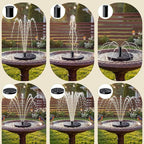 AISITIN Solar Fountain, Solar Bird Bath Fountains Pump with 6 Nozzles, 2026 Upgraded Free Standing Floating Solar Powered Water Fountain Pump for Bird Bath, Garden, Pond, Pool and Outdoor