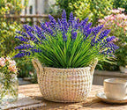 Artificial Flowers for Outdoors, 8 Bundles Faux Silk Spring Flowers for Outside for Planter Front Door Porch Yard Patio Window Box Home Decor (8pcs-Purple)