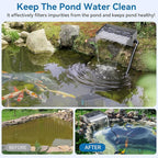 POPOSOAP 12INCH Stainless Steel Pond Waterfall Spillway with Multi-Stage Filter, 40W 660GPH Submersible Pump Kit with 9.8FT Tubing for Garden Ponds, Koi Ponds, Aquariums,Outdoor Landscapes-P7331