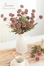 Floroom 5pcs Dusty Rose Faux Silk Mums Artificial Flowers, Bulk Fake Small Mini Chrysanthemums with Stems for DIY Wedding Centerpieces Floral Arrangements Vase Fillers Home Decorations