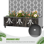 Casaphoria Metal Raised Garden Bed with Trellis and Wheels, 47"x47"x16" Planter Box for Climbing Plants, Vegetables & Vines, Features Drainage Holes and Privacy Screen, Grey-Square
